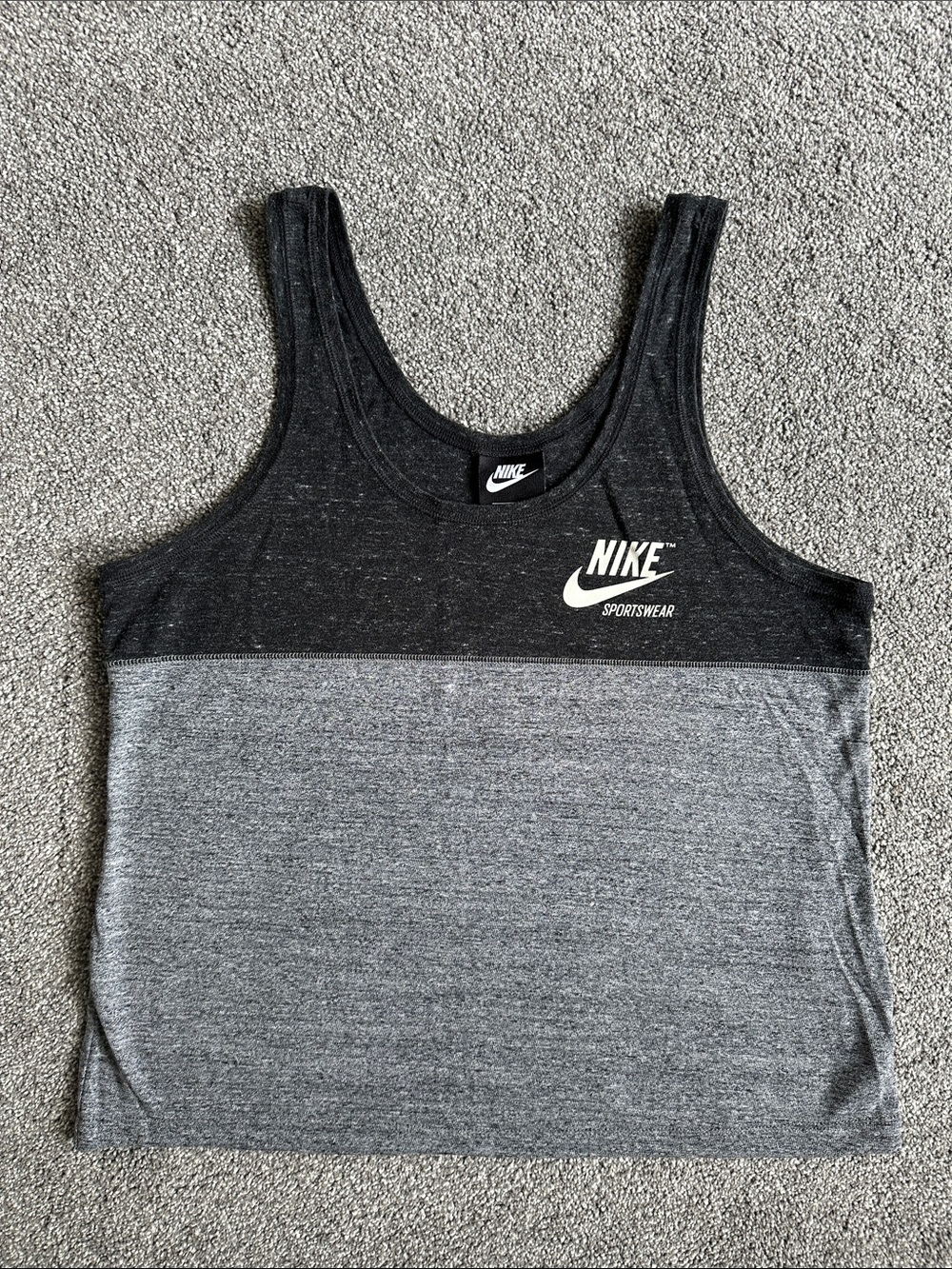 Nike Black and Heather Gray Tank Top